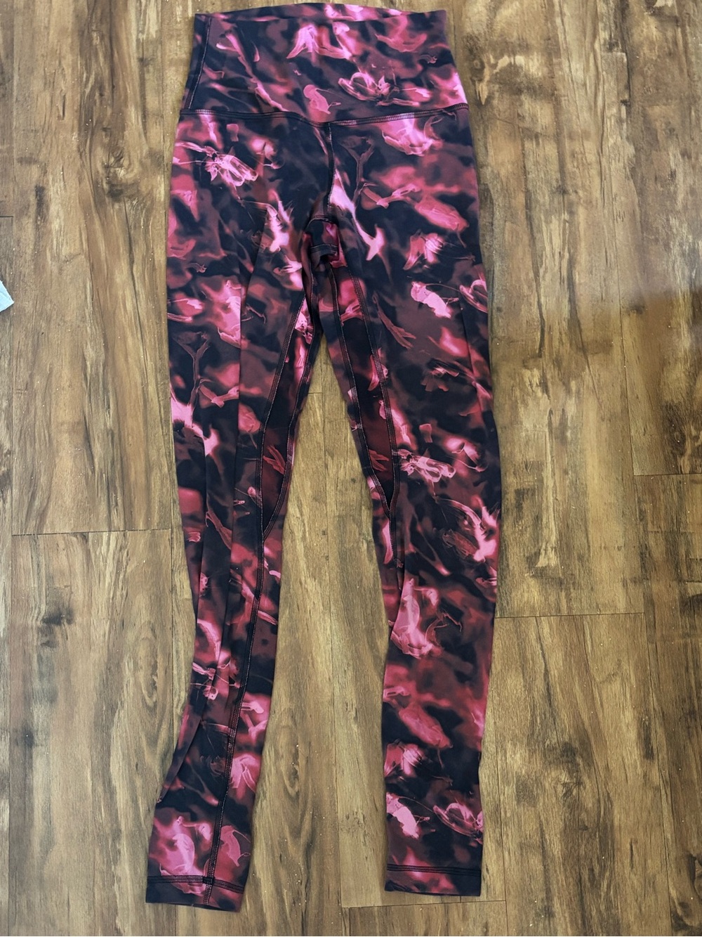 lululemon athletica Black & Pink Abstract High-Rise Leggings